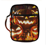 Jack-O'-Lantern Halloween Pumpkin Print Front Pocket Bible Bag