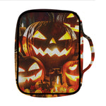 Jack-O'-Lantern Halloween Pumpkin Print Front Pocket Bible Bag
