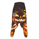 Jack-O'-Lantern Halloween Pumpkin Print Hammer Pants