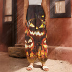 Jack-O'-Lantern Halloween Pumpkin Print Harem Pants