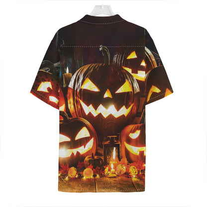 Jack-O'-Lantern Halloween Pumpkin Print Hawaiian Shirt