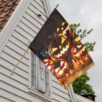 Jack-O'-Lantern Halloween Pumpkin Print House Flag