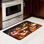 Jack-O'-Lantern Halloween Pumpkin Print Kitchen Mat