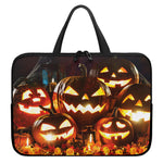 Jack-O'-Lantern Halloween Pumpkin Print Laptop Sleeve With Handle