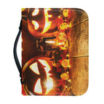 Jack-O'-Lantern Halloween Pumpkin Print Leather Bible Cover