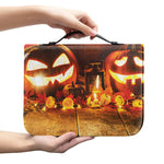Jack-O'-Lantern Halloween Pumpkin Print Leather Bible Cover