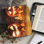 Jack-O'-Lantern Halloween Pumpkin Print Leather Bible Cover