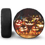Jack-O'-Lantern Halloween Pumpkin Print Leather Spare Tire Cover