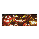 Jack-O'-Lantern Halloween Pumpkin Print Long Kitchen Mat