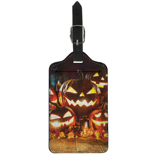 Jack-O'-Lantern Halloween Pumpkin Print Luggage Tag