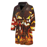 Jack-O'-Lantern Halloween Pumpkin Print Men's Bathrobe