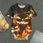 Jack-O'-Lantern Halloween Pumpkin Print Men's Bodysuit
