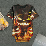 Jack-O'-Lantern Halloween Pumpkin Print Men's Bodysuit