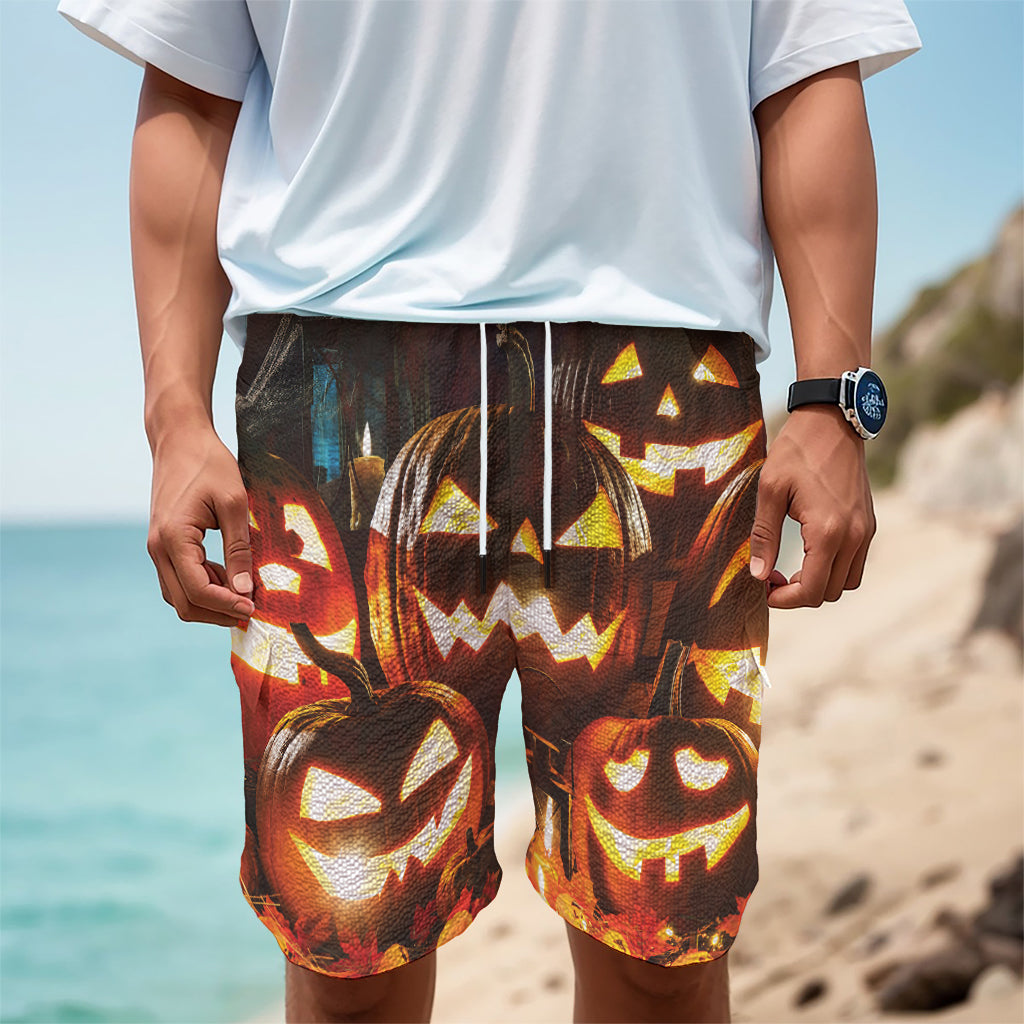 Jack-O'-Lantern Halloween Pumpkin Print Men's Cargo Shorts