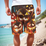 Jack-O'-Lantern Halloween Pumpkin Print Men's Cargo Shorts