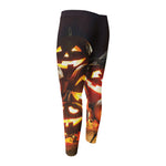 Jack-O'-Lantern Halloween Pumpkin Print Men's Compression Pants