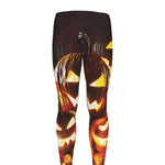 Jack-O'-Lantern Halloween Pumpkin Print Men's leggings
