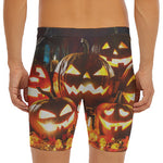 Jack-O'-Lantern Halloween Pumpkin Print Men's Long Boxer Briefs