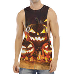 Jack-O'-Lantern Halloween Pumpkin Print Men's Muscle Tank Top