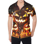 Jack-O'-Lantern Halloween Pumpkin Print Men's Shirt