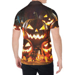 Jack-O'-Lantern Halloween Pumpkin Print Men's Shirt