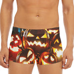 Jack-O'-Lantern Halloween Pumpkin Print Men's Short Boxer Briefs