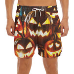 Jack-O'-Lantern Halloween Pumpkin Print Men's Split Running Shorts