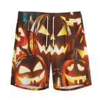 Jack-O'-Lantern Halloween Pumpkin Print Men's Sports Shorts