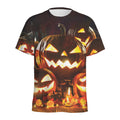 Jack-O'-Lantern Halloween Pumpkin Print Men's Athletic T-Shirt
