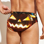Jack-O'-Lantern Halloween Pumpkin Print Men's Swim Briefs