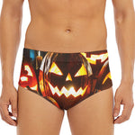 Jack-O'-Lantern Halloween Pumpkin Print Men's Triangle Swim Briefs