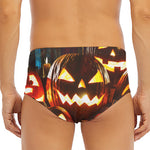 Jack-O'-Lantern Halloween Pumpkin Print Men's Triangle Swim Briefs