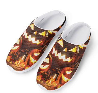 Jack-O'-Lantern Halloween Pumpkin Print Mesh Casual Shoes