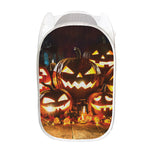 Jack-O'-Lantern Halloween Pumpkin Print Mesh Laundry Hamper