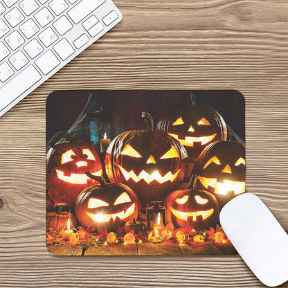 Jack-O'-Lantern Halloween Pumpkin Print Mouse Pad