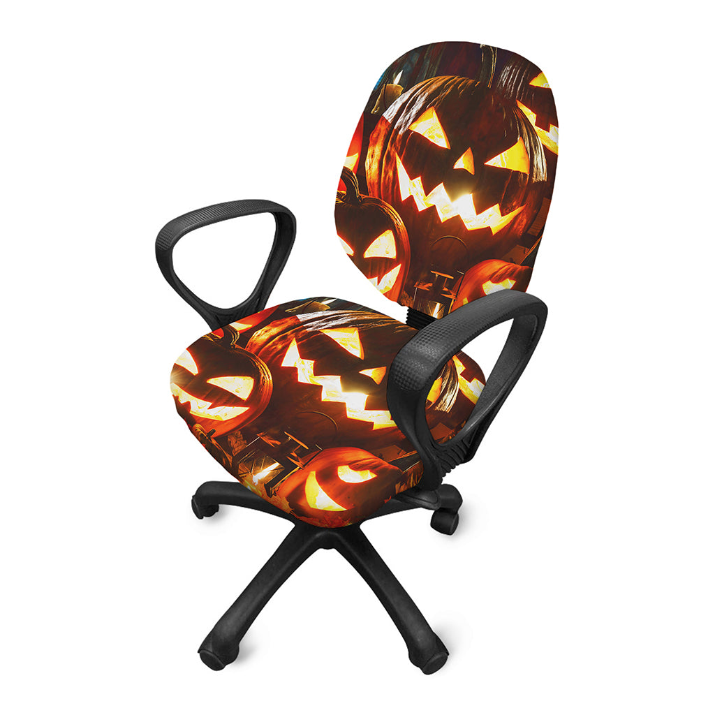 Jack-O'-Lantern Halloween Pumpkin Print Office Chair Cover