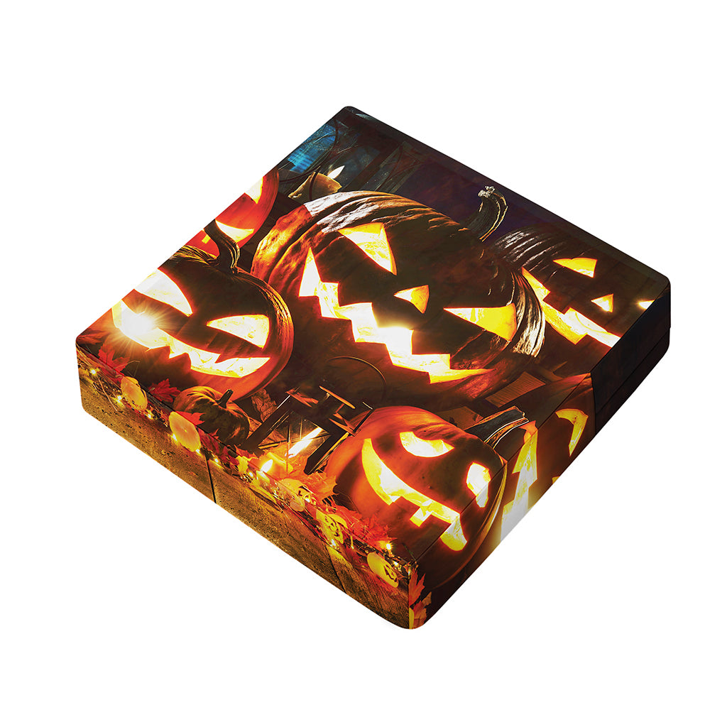 Jack-O'-Lantern Halloween Pumpkin Print Outdoor Seat Cushion Cover