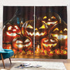 Jack-O'-Lantern Halloween Pumpkin Print Pencil Pleat Curtains