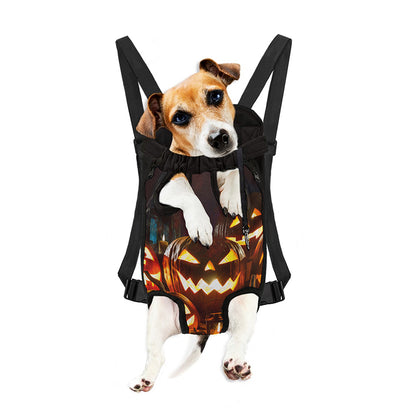 Jack-O'-Lantern Halloween Pumpkin Print Pet Carrier Backpack