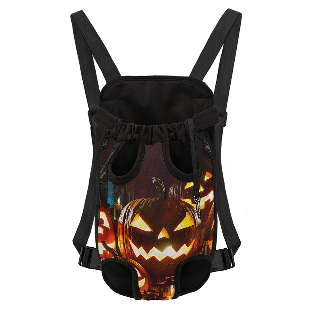 Jack-O'-Lantern Halloween Pumpkin Print Pet Carrier Backpack