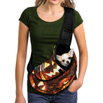 Jack-O'-Lantern Halloween Pumpkin Print Pet Sling Carrier