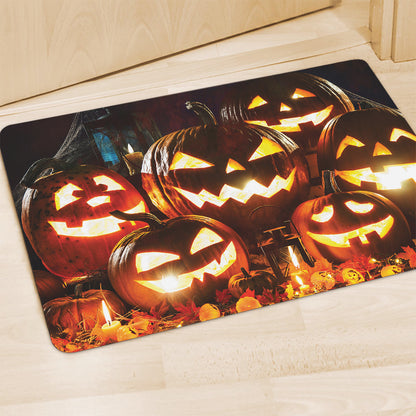 Jack-O'-Lantern Halloween Pumpkin Print Polyester Doormat