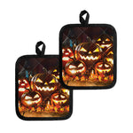 Jack-O'-Lantern Halloween Pumpkin Print Pot Holders