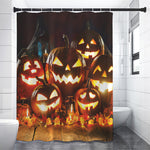 Jack-O'-Lantern Halloween Pumpkin Print Premium Shower Curtain