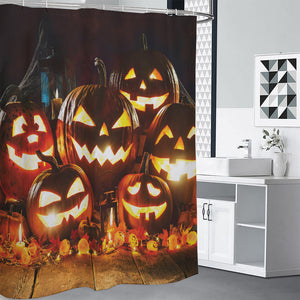 Jack-O'-Lantern Halloween Pumpkin Print Premium Shower Curtain