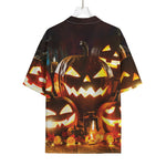 Jack-O'-Lantern Halloween Pumpkin Print Rayon Hawaiian Shirt