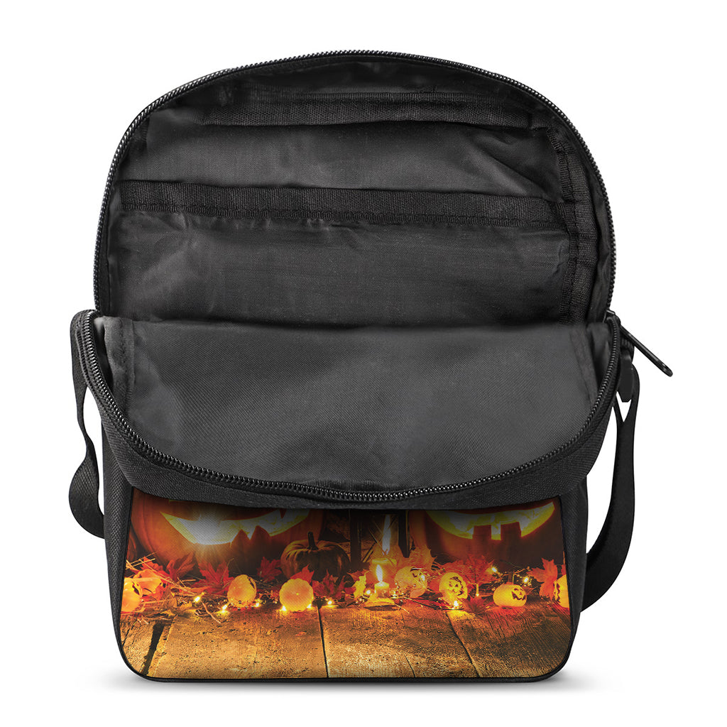 Jack-O'-Lantern Halloween Pumpkin Print Rectangular Crossbody Bag