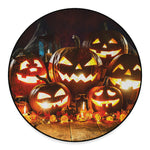 Jack-O'-Lantern Halloween Pumpkin Print Round Floor Mat