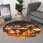 Jack-O'-Lantern Halloween Pumpkin Print Round Rug