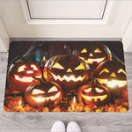 Jack-O'-Lantern Halloween Pumpkin Print Rubber Doormat